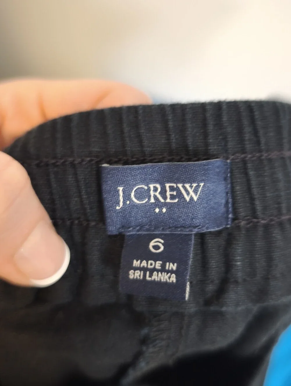 J.Crew Women's Linen Cotton Pull On Pants Size 6 Black Drawstring Tapered